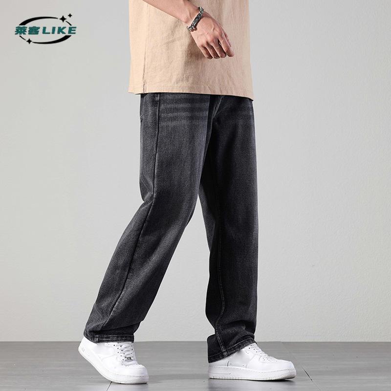 Four Seasons Men'S American Retro Straight Cowboy Pants Look Tall And Skinny Trendy Brand Loose High Street Ins Trendy Jeans