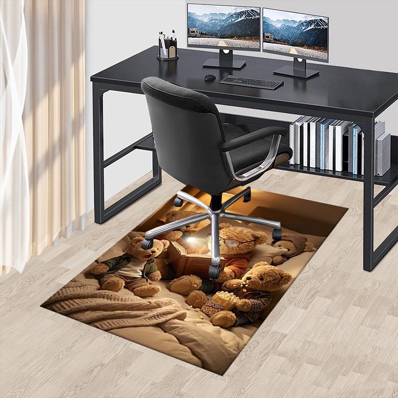 

1pc Teddy Bear Storybook Office Chair Mat - Anime Cartoon Design, Non-Slip Carpet for Home Decor, Suitable for All Seasons, Perfect Gift for Holidays 60cm by 90cm