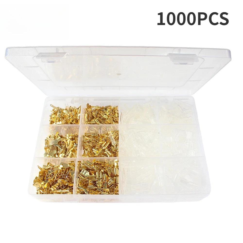 

1000PCS/box Insulated Male Female Wire Connector 2.8mm 4.8mm 6.3mm Electrical Crimp Terminals Termin Spade Connectors фіолетовий