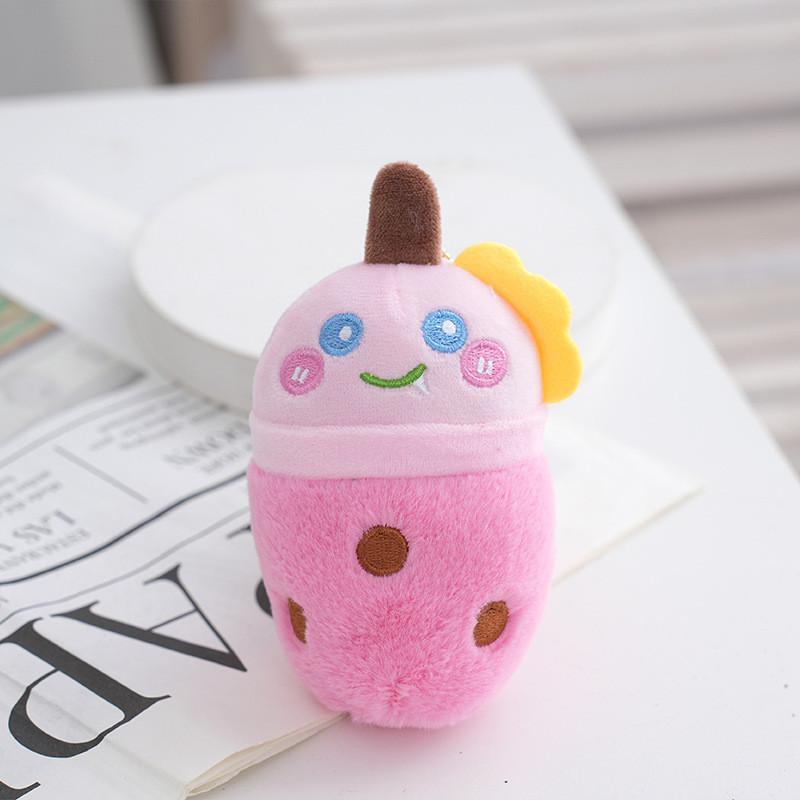 

Soft Panda Milk Tea Plush Keychain Sweet Couple Bag Charm Stuffed Toy Gift Pink