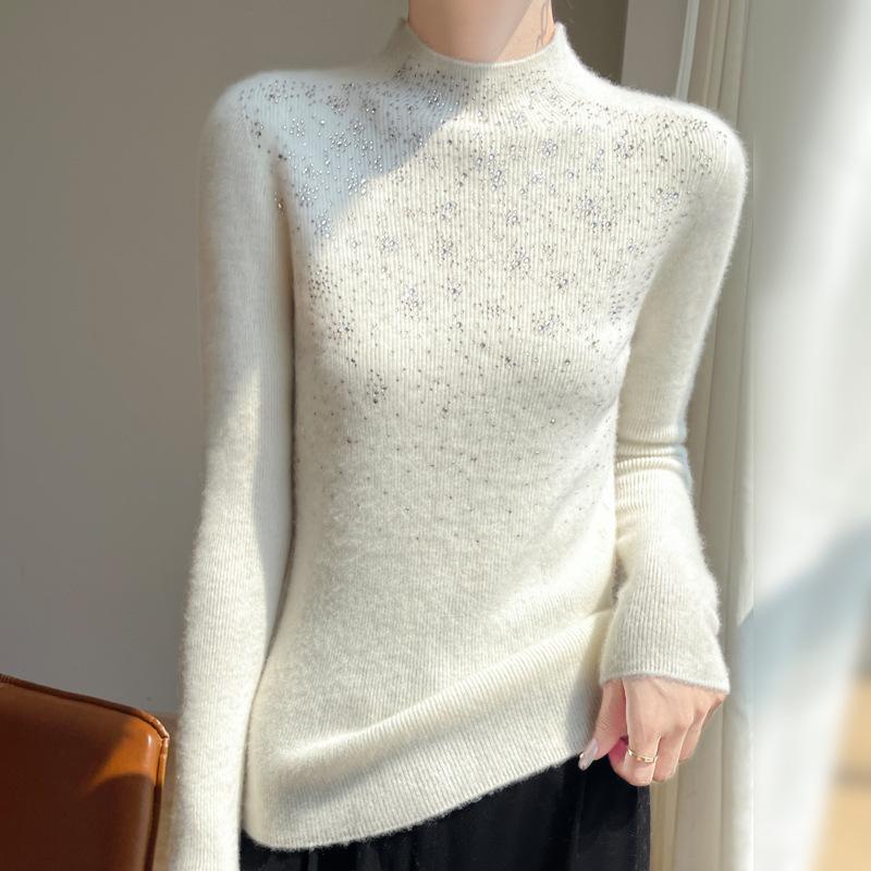 Autumn and Winter Seamless One Half-high Neck Women's Inner Slim Bottoming Knitwear