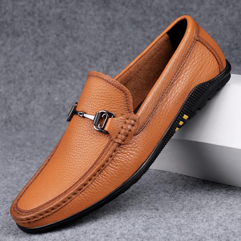 

Повседневная обувь для мужчин, удобные мужские мокасины из натуральной кожи, дизайнерские туфли ручной работы на плоской подошве, кроссовки Slip on Lazy Driving Brand Men Shoes 44 хаки