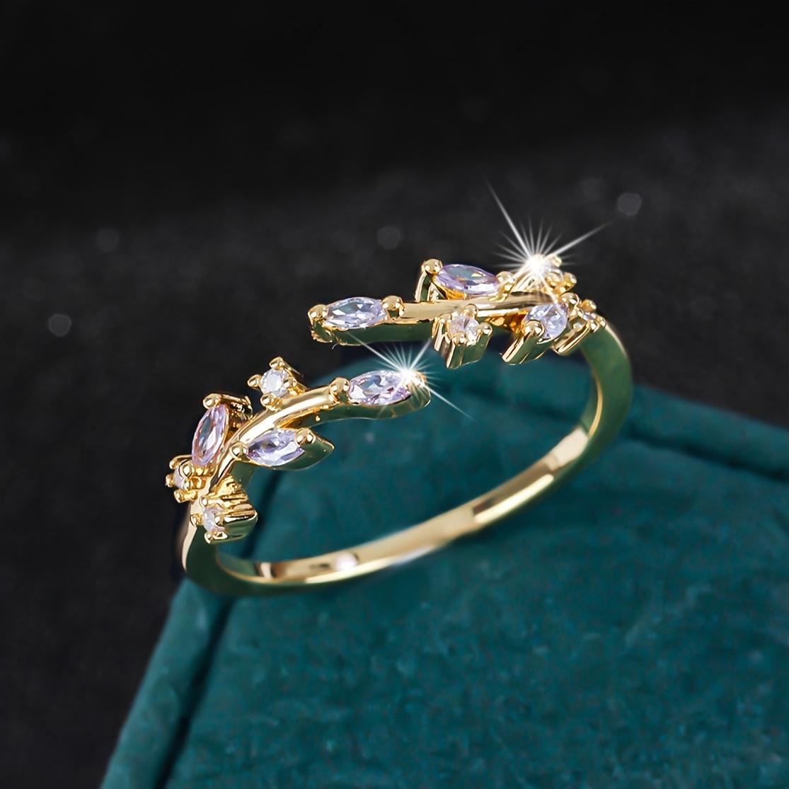 

Элегантное кольцо-манжета Urban Fashion с регулируемым дизайном в виде листа, 18-каратное позолоченное синтетическое цирконие, медь, на каждый день и в качестве подарка, на рождественские праздники One Size Fits All светло-фиолетовый