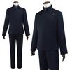 HOLOUN Jujutsu JJK Mangá Anime Suguru Geto Satoru Gojo Fantasia Cosplay Peruca Jaqueta Azul Escuro Calças Uniforme Rede Rosa Halloween