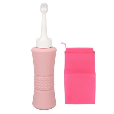 500ML Bidet Bottle Portable Handheld Multi Purpose Postpartum Care Bidet Pink with Storage Bag for Travling Straight