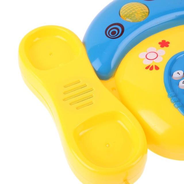 Kids Plastic Mushroom Shape Toy Telephone LED Light Flashing Music Sound Mobilephone Electronic Early Educational  Toy Phone