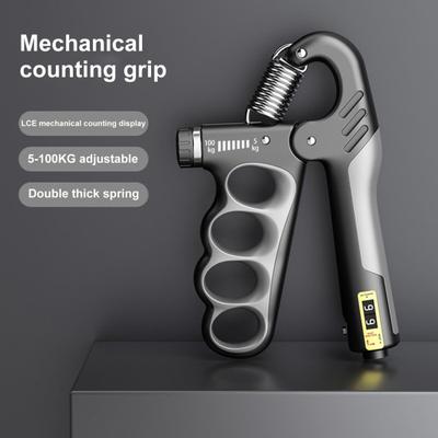 Entrenador de fuerza de agarre de 5 a 100 kg, ajustable, mecánico, contable, para hombres y mujeres, ejercitador de antebrazo, fortalecedor de agarre de mano, equipo de fitness