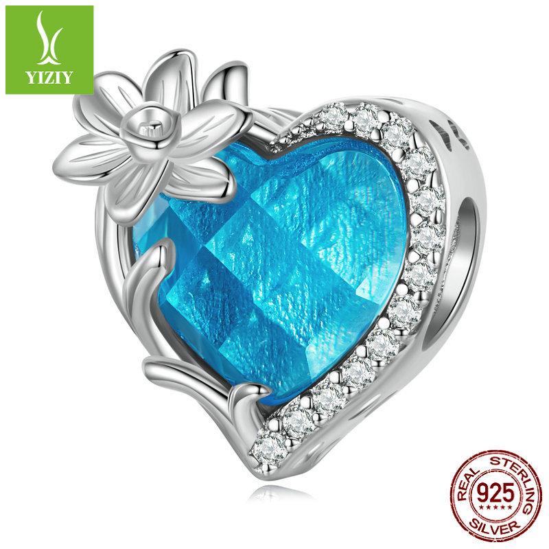 December Birthstone Bracelet Beads, Month Flower Language S925 Silver Love Bead Accessories