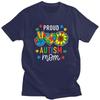 Im A Proud Autism Mom Awareness T Shirts 100 Cotton Tee Tops Streetwear Round Neck Tshirt Fashion ShortSleeve Clothes