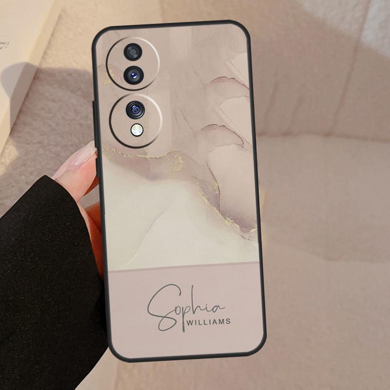 Personalised Signature Surname Marble For Honor 90 70 Lite Magic 5 Pro 8X 9X Phone Case For Honor X8a X9a X7a X6a X9 X7 X8 X9b