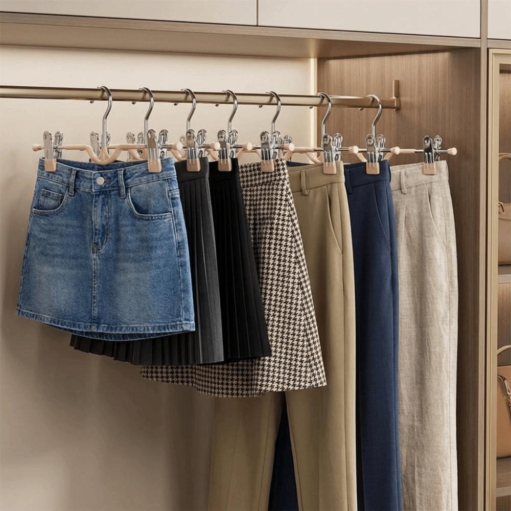 10PCS PVC Dipped Pants Hangers Stainless Steel Pants Clip Clothes Drying Rack  Underwear