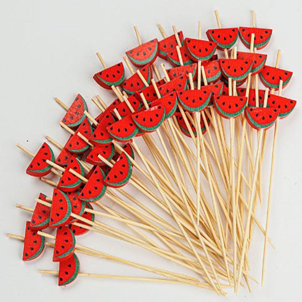 

100 шт. арбуз, ягненок, бамбуковые шампуры, бамбуковые фрукты, бамбуковые шампуры, одноразовые фруктовые шампуры, фруктовые