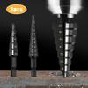 3PCS Straight Groove Step Drill Bit 3-12mm 4-12mm 4-20mm Nitride Black Hex Wood Metal Hole Cutter Core Drilling Tools Set