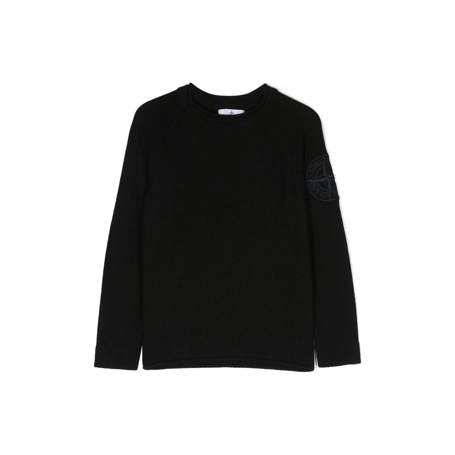 Stone Island T-Shirt Kids Solid Color Round Neck Pullover Long Sleeve Kids tops Black 7916507Z1-V0029 8
