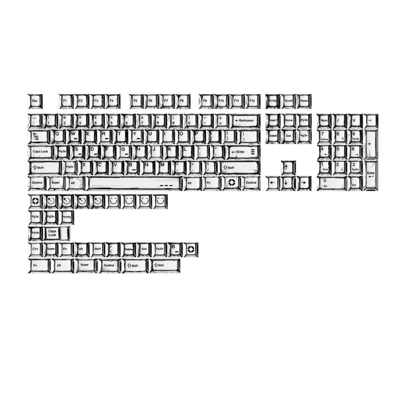 Classical Minimalists Styles 136Key PBT Keycaps Compatible for Full Size Mechanical Keyboards Keycaps Replacement