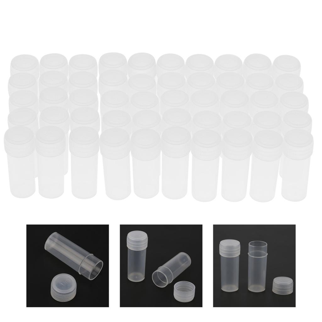 50 Plastic Bottles, 5ml Small Container for Paste,  , Granular Objects with Good Sling and ,