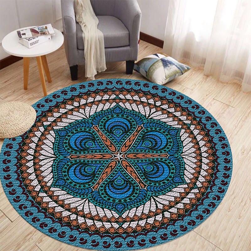 Home Decoration Simple Style Living Room Bedroom Mat Anti-slip Mat Yoga Mat Round Carpet Door Mat Porch Mat Tapete Redondo