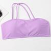 2023 European & American One-Shoulder Solid Color Split Bandeau Bikini Swimwear