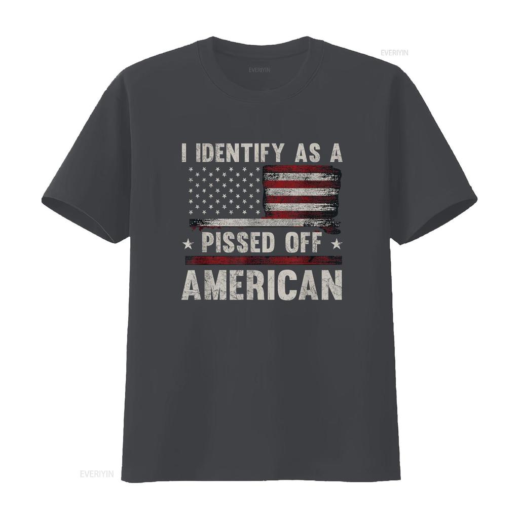 I Identify As Pissed Off American Vintage Flag T Shirt vintage Washed Unisex Top For Everyday Wear Stylish designer clothes