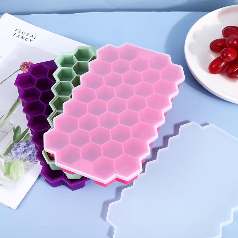 

Easy Release Silicone Honeycomb Ice Tray with Lid