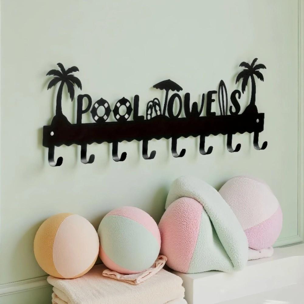 Decorative Multi-functions Metal Wall Hook Decoration Iron Bathroom Towel Hook Door Sign Key Rack Home Universal Hook Front Door
