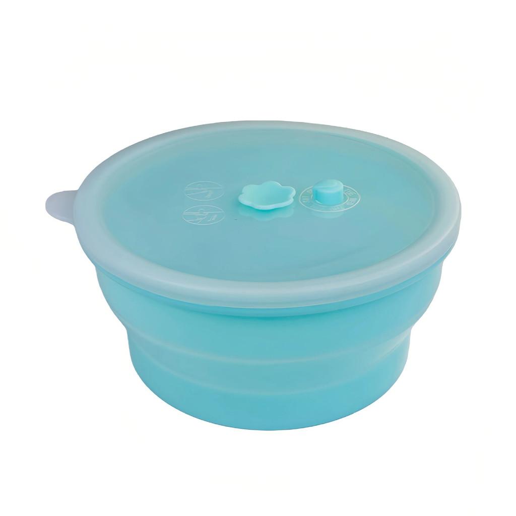 Silicone Food Storage Container With Foldable Design For Refrigerator Organization And Freshness