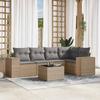VidaXL Garden Lounge Set with Cushions 6 Pcs, Patio Sofas, Patio Furniture Set, Outdoor Furniture, Beige 3222538