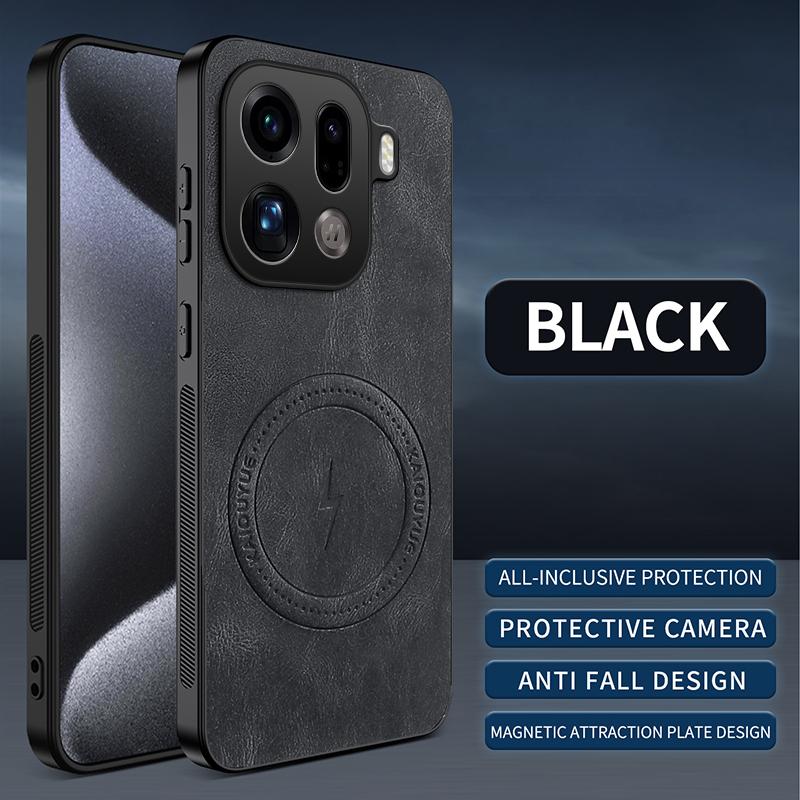 Hülle für OPPO Find X9 Pro Luxus PU-Leder Matte Haut Schützende Magnetische Magsafe Rückabdeckung für OPPO Find X9pro FindX9 Hülle