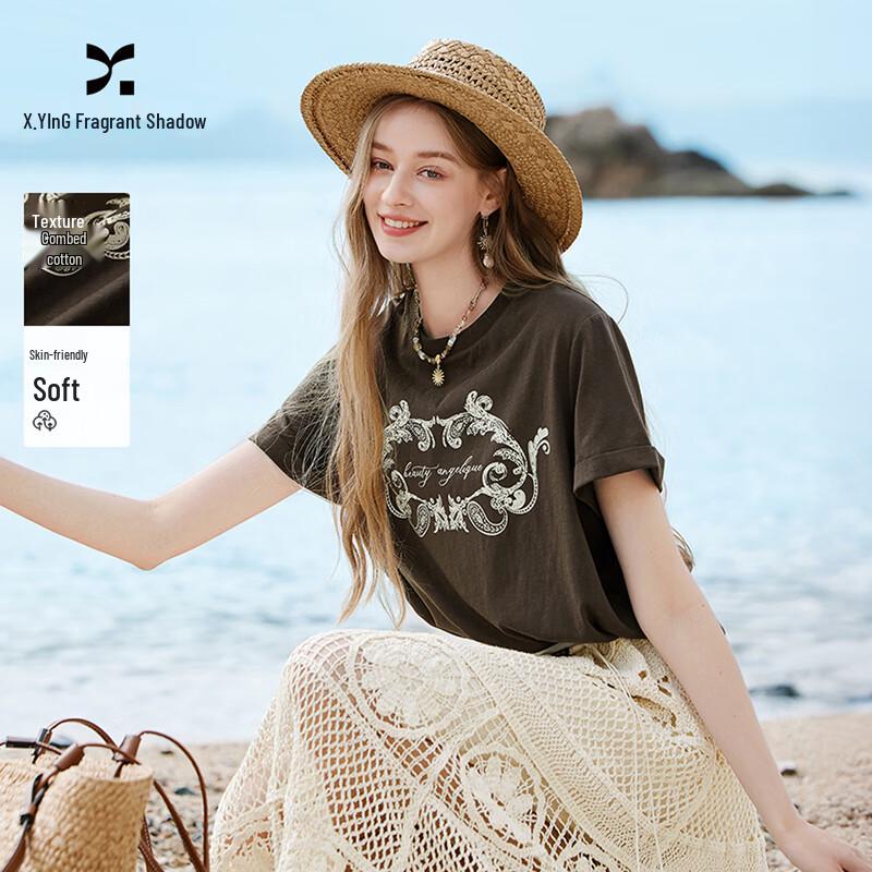 Women s Boho Chic Retro Print Short-Sleeve T-Shirt M
