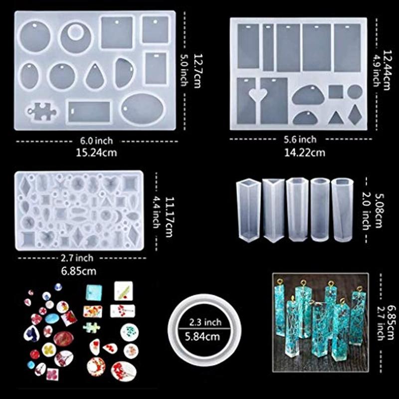 186 Pieces Silicone Resin Casting Molds Starter Kit , Alphabet Number Molds for Resin Casting, DIY Crystal Glue Jewelry Mold Set