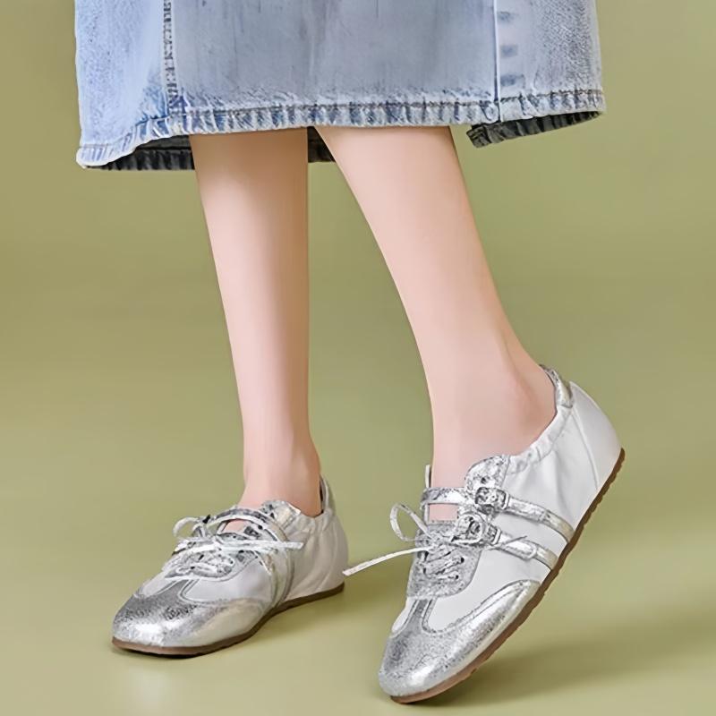 Fashion Spring Trendy Elegant Ballet Flats 2025 New Fashion Breathable Casual Round Toe Sneakers Concise Versatile Women Flat Shoes