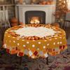 1 Piece Of Autum Polka Dot Pumpkin Plaid Tablecloth, Available In Various Sizes, Autum Courtyard Party Decoration Tablecloth, Thanksgiving Party Table