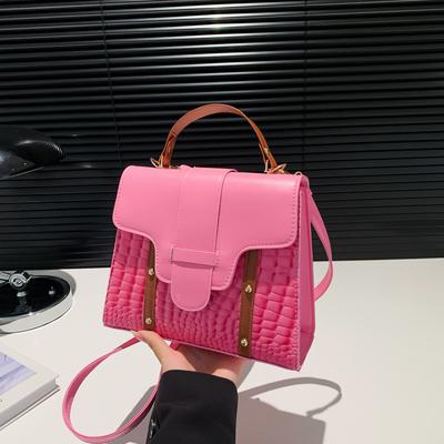 Steinmuster Damenhandtasche Modische Tragbare Kleine Quadratische Tasche Textur PU Schultertasche Nische Vielseitige Umhängetasche