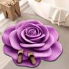 3D-Rosen-Fußmatte Saugfähiger Floral-Badezimmerteppich mit rutschfester Rückseite Realistischer Blumen-Dekorations-Teppich für Schlafzimmer Wohnzimmer Eingang