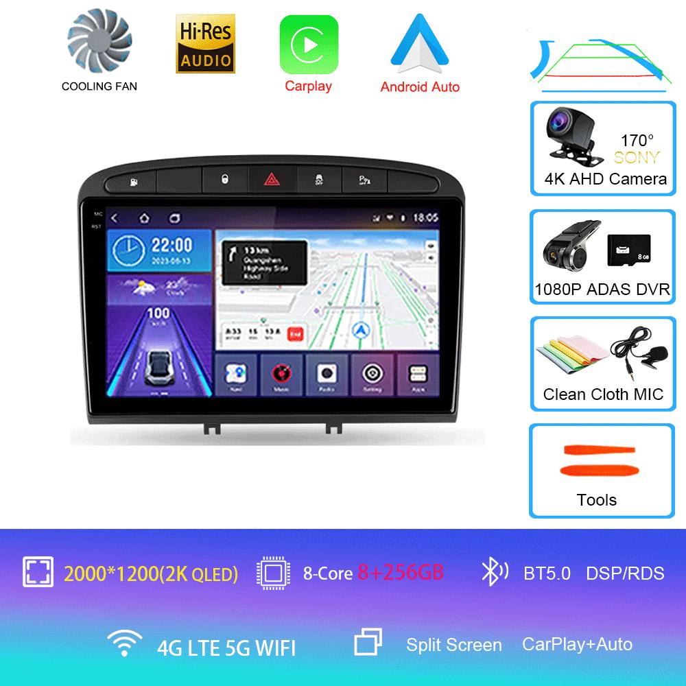 Android 14 Carplay Auto For Peugeot 308 308SW 2007-2015 408 2012-2020 GPS Car Radio Multimedia Video Player Stereo WIFI+4G DSP