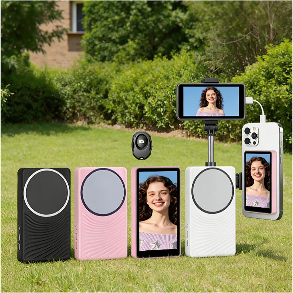 Vlog Selfie Monitor Screen 4k 30fps Bluetooth Remote, Back Camera Monitor Phone For Selfie Vlog Live Stream