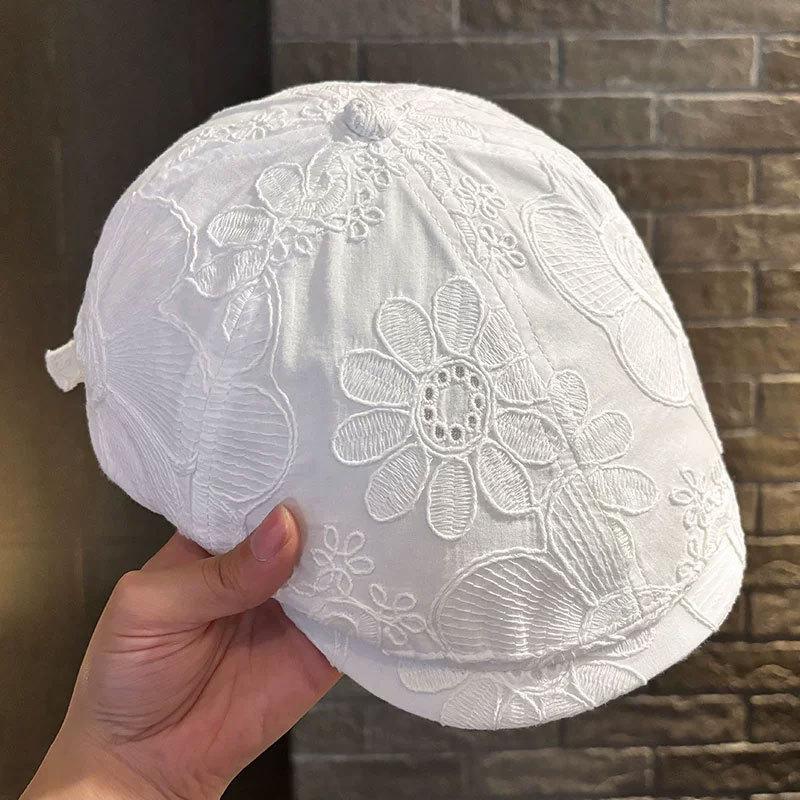 Summer Womens Embroidered Wide Brim Sun Hat With Breathable Fabric For Fashion Commuting