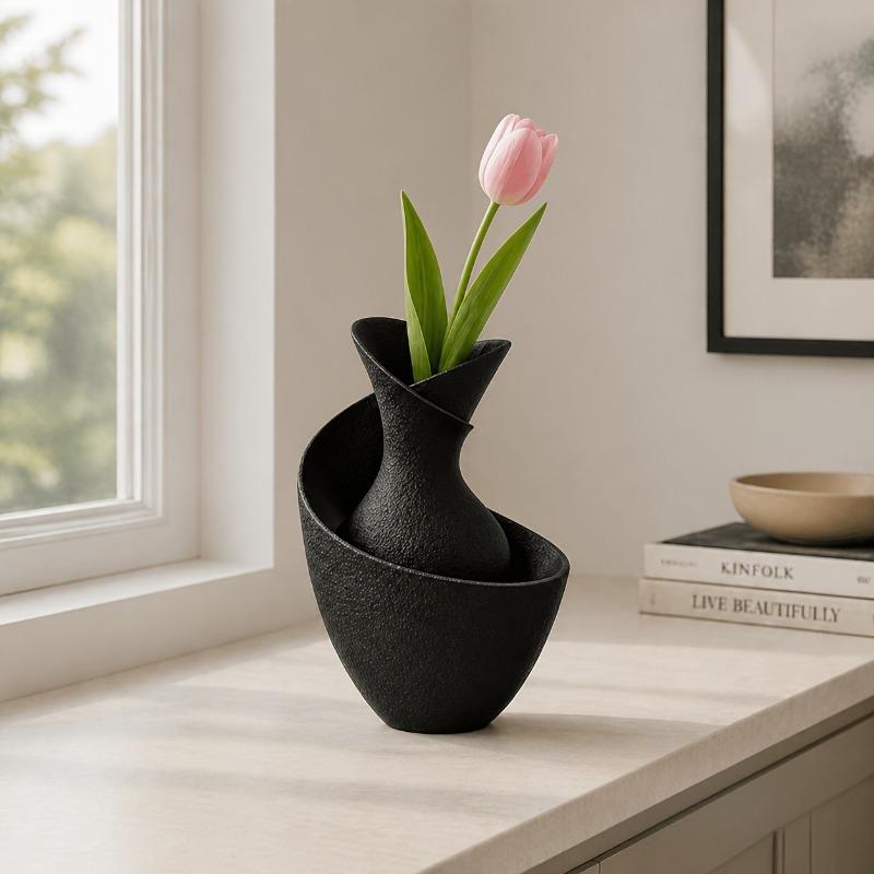 1PC New Product Simple Light Luxury Decorative Vase Living Room Entrance Desktop Bedroom Dining Table Advanced Flower Arrangement