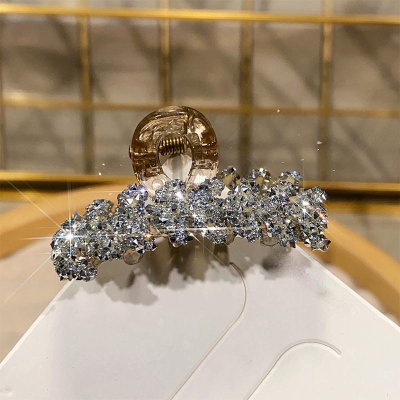 Für Starken Halt Dutt Damen Mädchen Täglicher Gebrauch Kopfschmuck Strass Blattform Haarspange Kleine Größe Kristall Weizen Hai Kiefer Klemme
