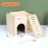 Luxury Solid Wood Hamster Villa with Pet Stairs and Sleeping Nest