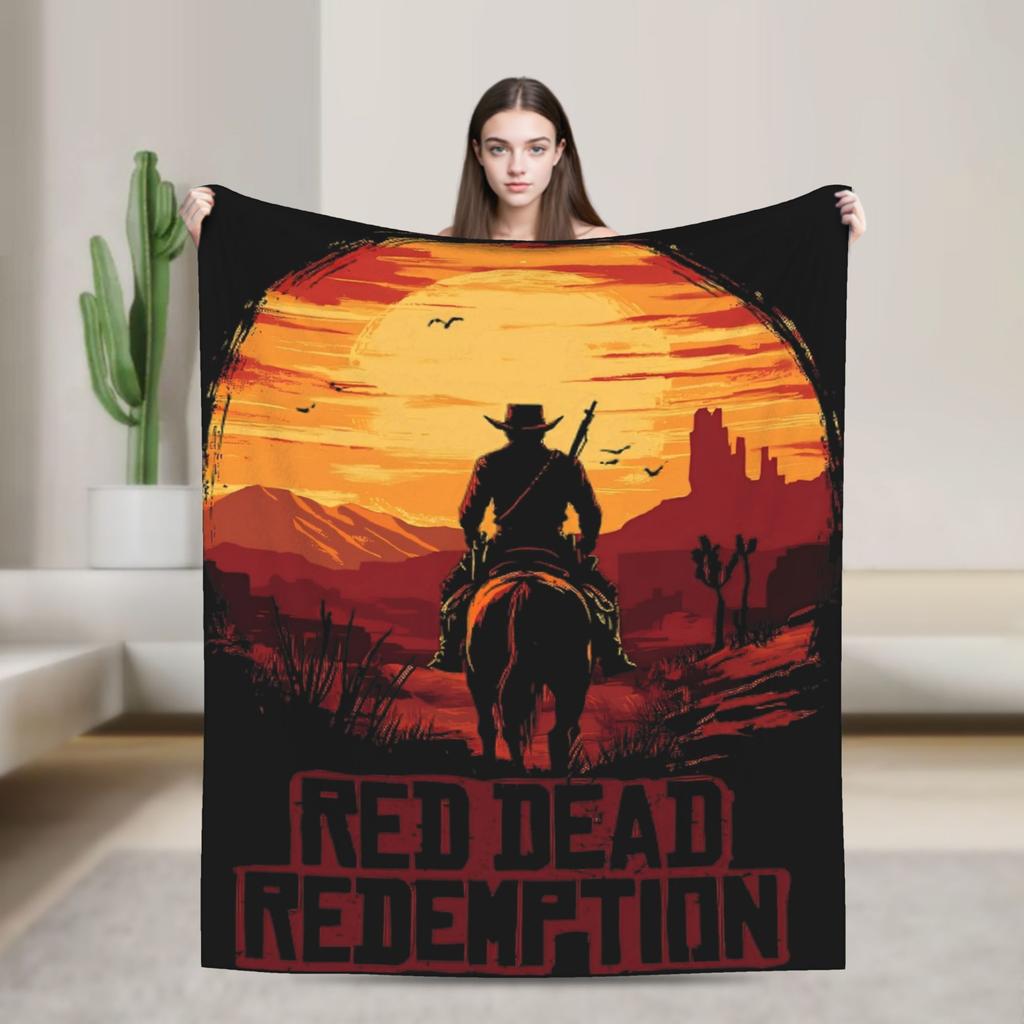 Arthur Morgan West Cowboy Action King Game Character Blanket Red Dead Redemption Plush Bedding Throws For Bedroom Flannel Cover