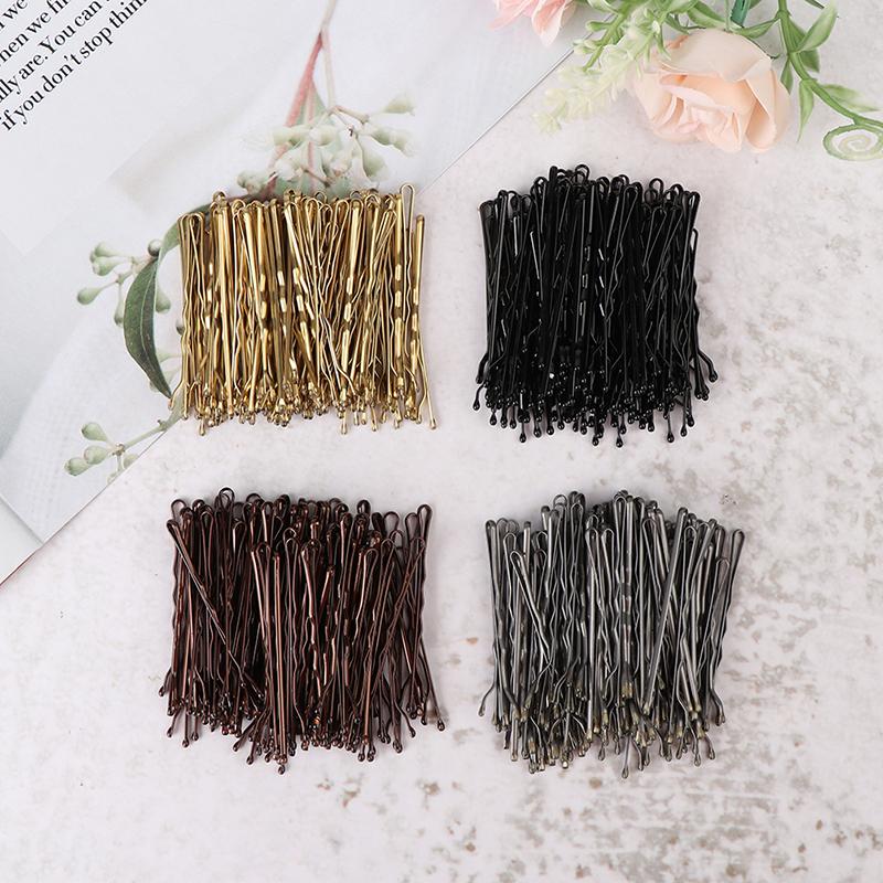 100Pcs Wedding Hair Clips Barrette Hairpins Black Side Wire Folder Styling Tools