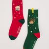 Bananasisters [2SET] Carol Snowflake Pattern Christmas Socks 2 Colors