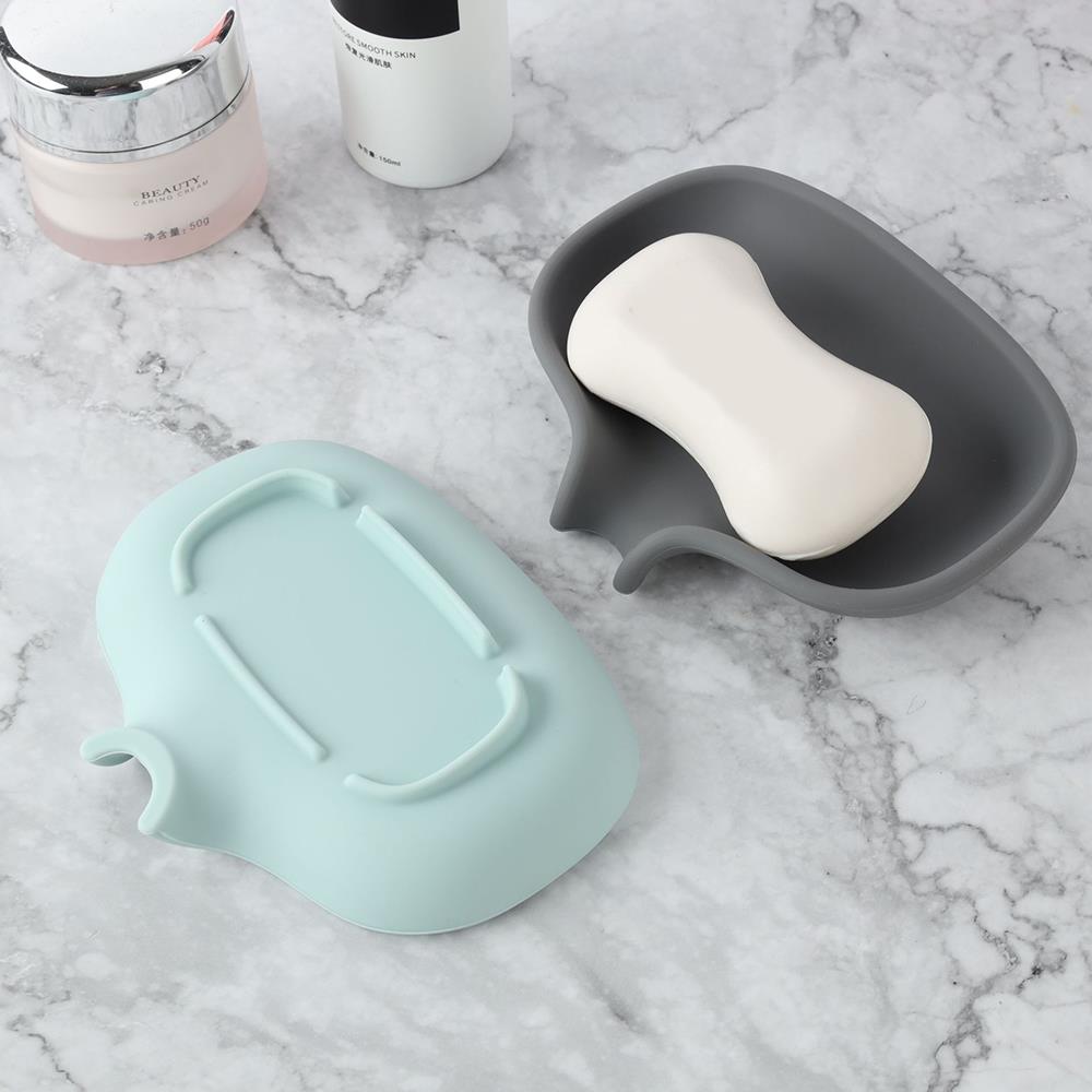 Silicone Soap Box With Drainage Minimalist Rectangular Soap Dish Bathroom Soap Holder Modern And Durable Soap Organizer Boxs