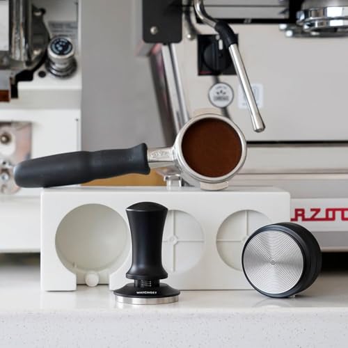 Watchget Tamper, Espresso Maker Coffee Tamper, Calibrated Tamper with 30lb Constant Pressure Spring and Flat Base, Commercial Coffee Dispensing Tool,