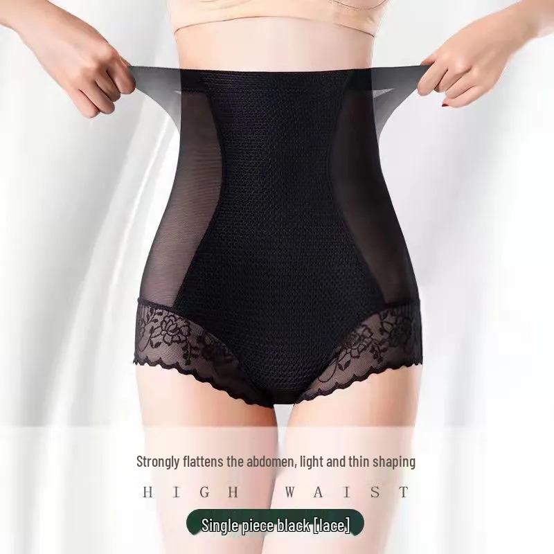 

Тонкое кружевное послеродовое корректирующее белье для живота и подъема бедер - Высокоэластичное, дышащее женское корректирующее белье XXXL чёрный