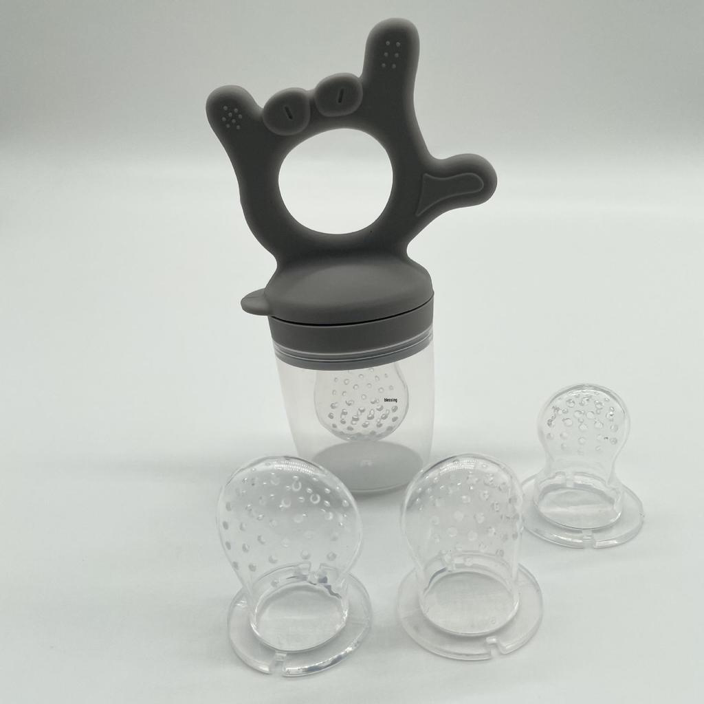 Silicone Baby Teether & Fruit Feeder Pacifier Mesh Bag