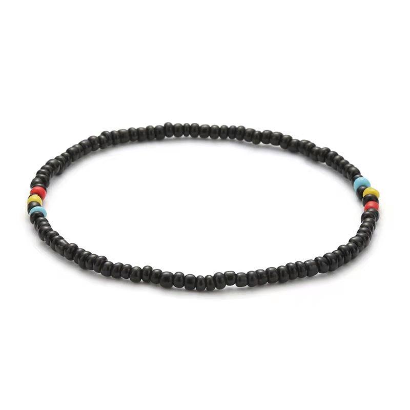 Colorful Beads Anklets Summer Beach Boho Women Elastic Rope Chains Adjustable Ankle Bracelet Beach Jewelry Vacation Accessories
