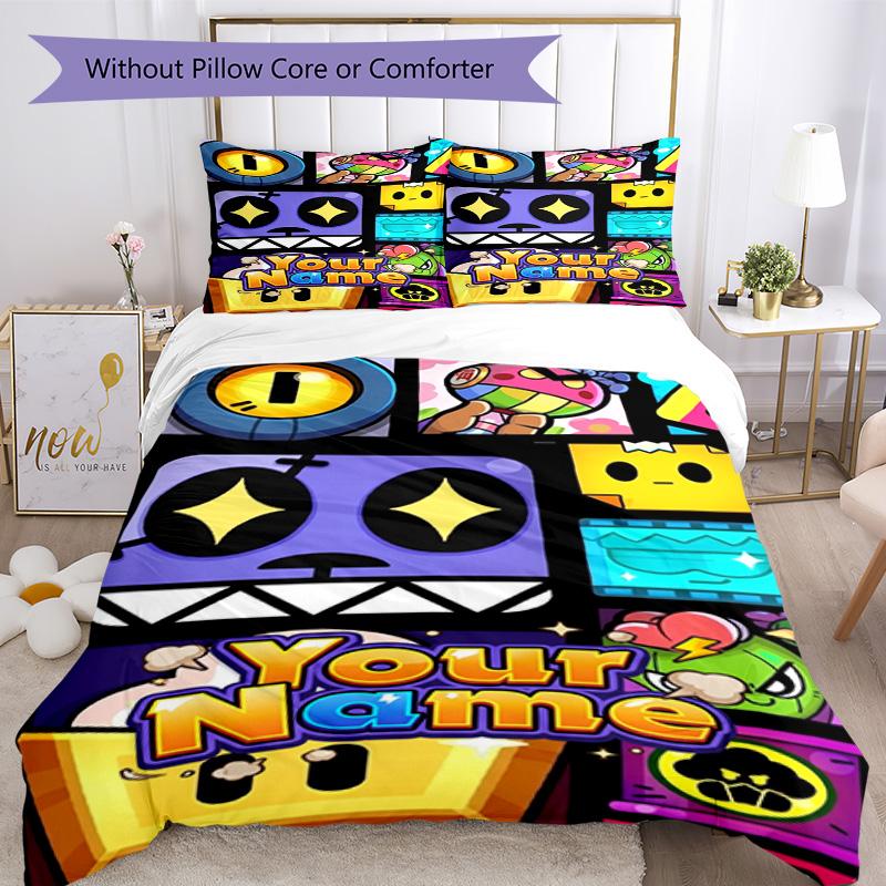 Supercell Customize Your Name Bed Sheet Set Perfect for Study Room Soft Bedding Home Decor Wedding Party GiftLuxury Gift for Birthday,