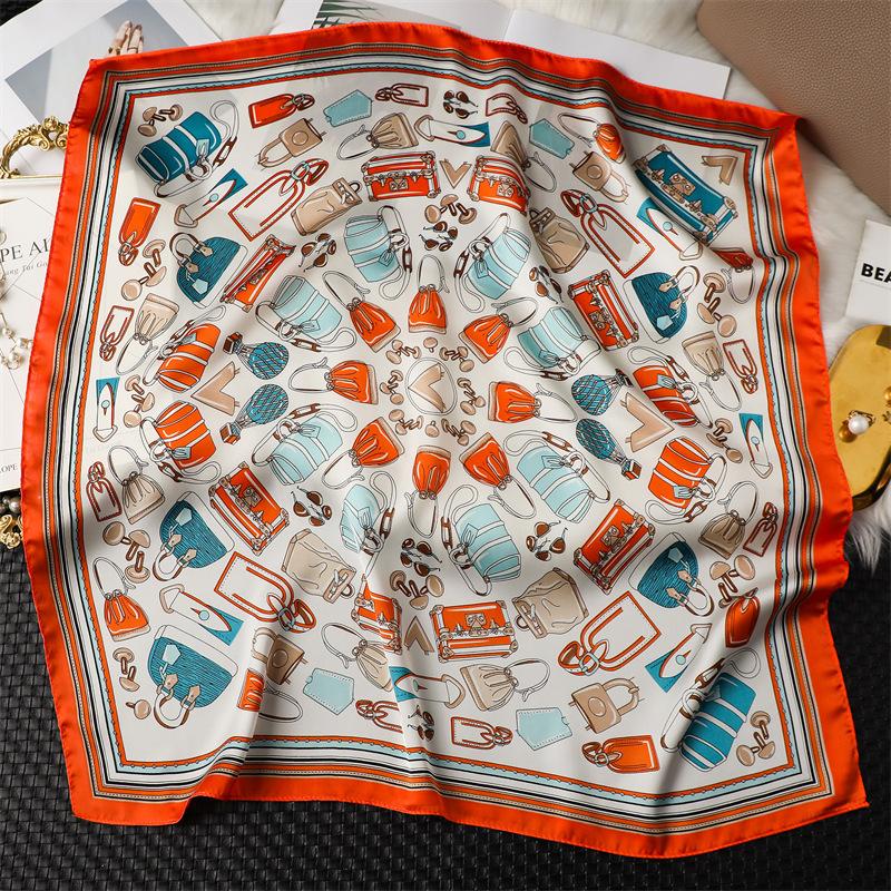 

Весенне-летняя повседневная косынка 70*70 см квадратный шарф дышащий искусственный шелк хиджаб женская модная шаль с принтом